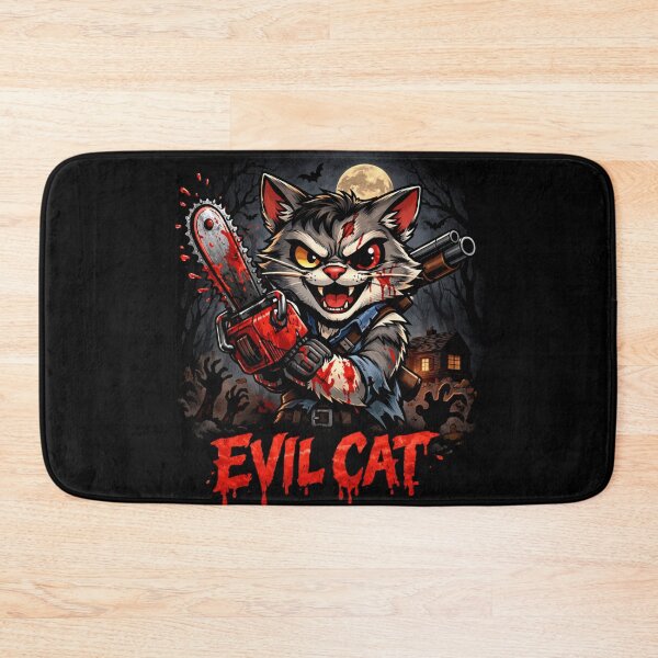 Item preview, Evil Cat Chainsaw Horror Funny Dark Design designed and sold by VibeFactoryOfc.