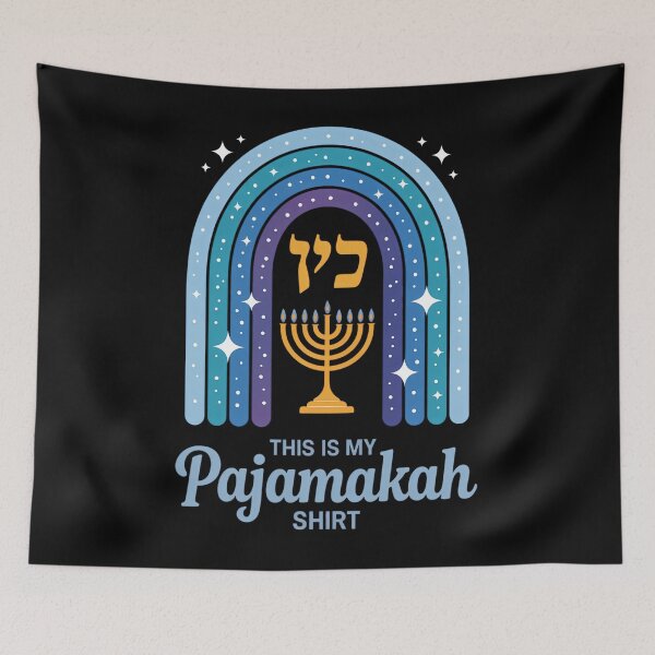 Item preview, This Is My Pajamakah Rainbow Hanukkah PJs designed and sold by EllenJast.