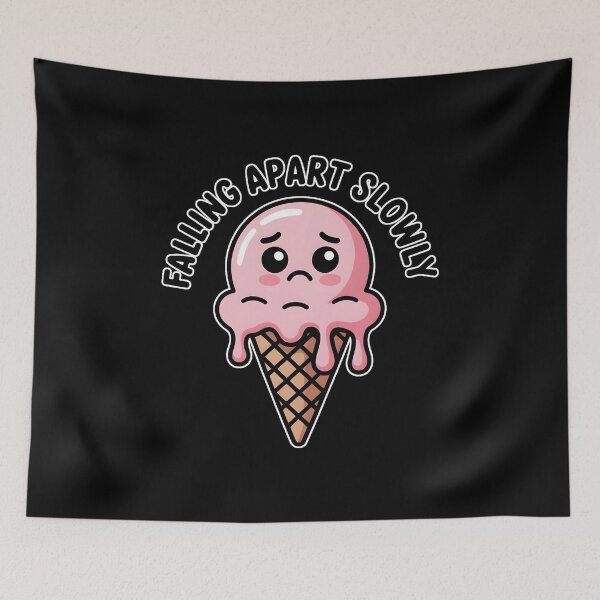 Item preview, Melting Ice Cream Falling Apart Slowly Cute Aesthetic Meme Shirt designed and sold by ImaginedSpace7.