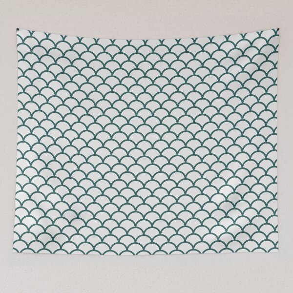 Item preview, White And Teal Scales Pattern designed and sold by pattern-archive.