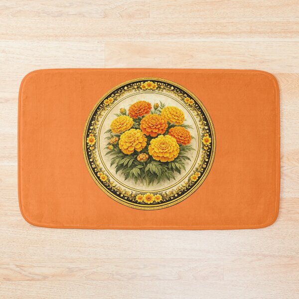 Item preview, Marigold Celebration – Golden Festival Botanical Circle Design designed and sold by TheJoyfulPen.