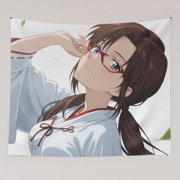 Item preview, Makinami Mari Illustrious Neon Genesis Evangelion Miko Shrine Japan Anime Girl Waifu Anime designed and sold by riadjamai.