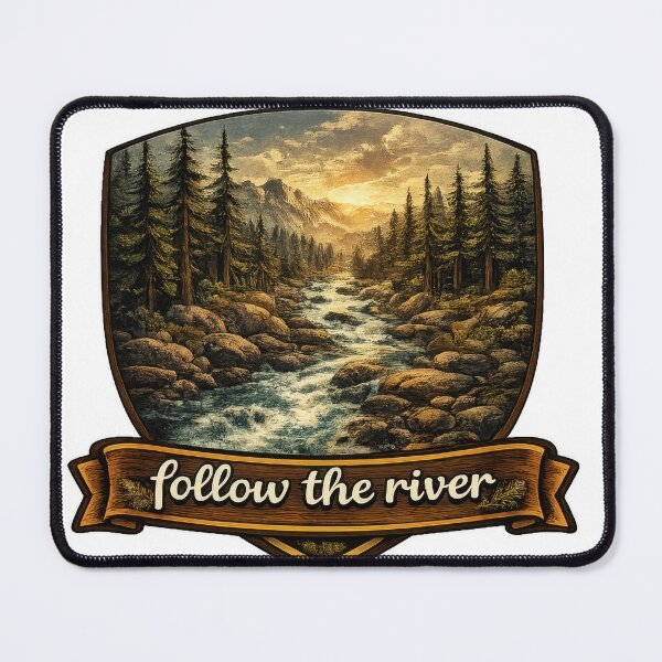 Item preview, Mountain Stream Wilderness Badge designed and sold by jgvisualarts.