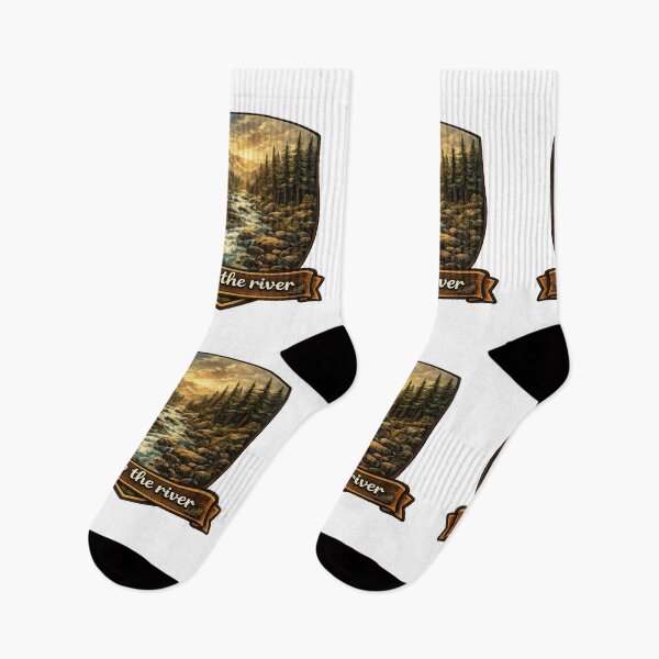 Item preview, Mountain Stream Wilderness Badge designed and sold by jgvisualarts.