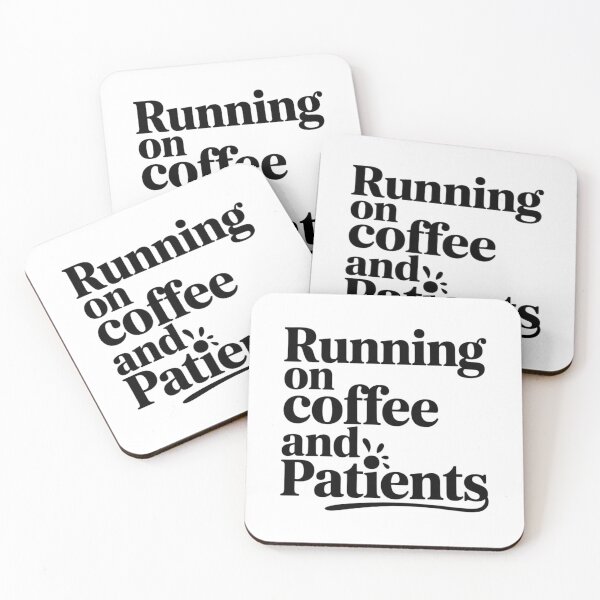 Item preview, running on coffee and patients black font  Humor Tee, brafdesign designed and sold by Brafdesign.