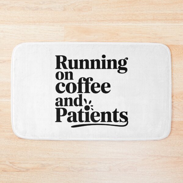 Item preview, running on coffee and patients black font  Humor Tee, brafdesign designed and sold by Brafdesign.