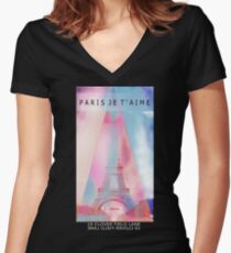 Paris lover Women's Fitted V-Neck T-Shirt