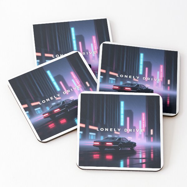 Item preview, Lonely Drive – Neon Night Vintage Car Tee designed and sold by Epic TV USA.