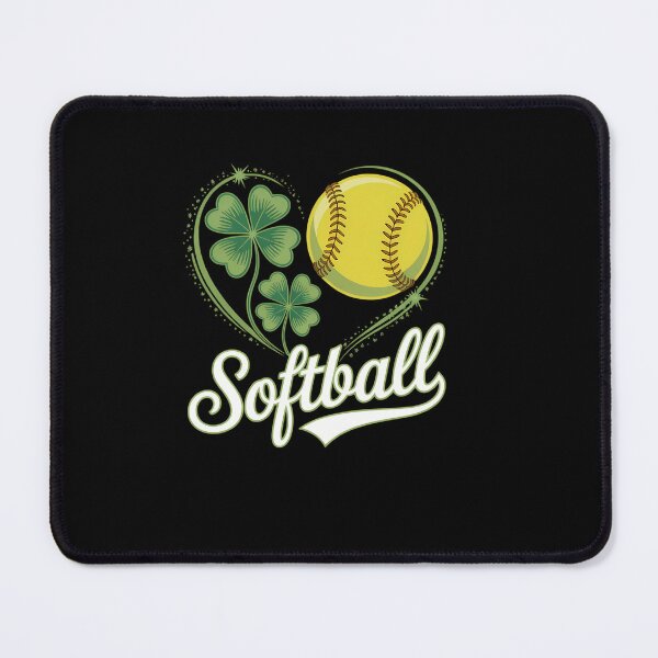 Item preview, Softball Lover Shamrock Clover Heart St Patrick's Day designed and sold by EllenJast.