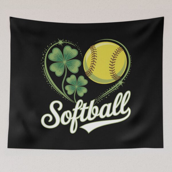 Item preview, Softball Lover Shamrock Clover Heart St Patrick's Day designed and sold by EllenJast.