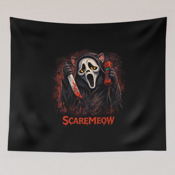Item preview, Scaremeow Horror Cat Funny Slasher Parody Design designed and sold by VibeFactoryOfc.
