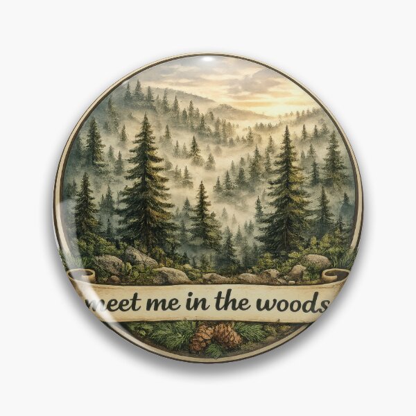 Item preview, Misty Pine Forest Badge designed and sold by jgvisualarts.