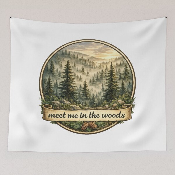 Item preview, Misty Pine Forest Badge designed and sold by jgvisualarts.