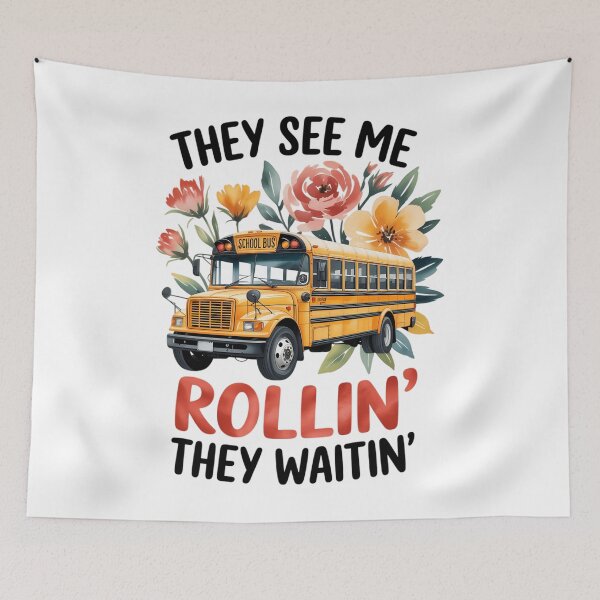 Item preview, They See Me Rollin' They Waiting' Floral School Bus Driver designed and sold by EllenJast.
