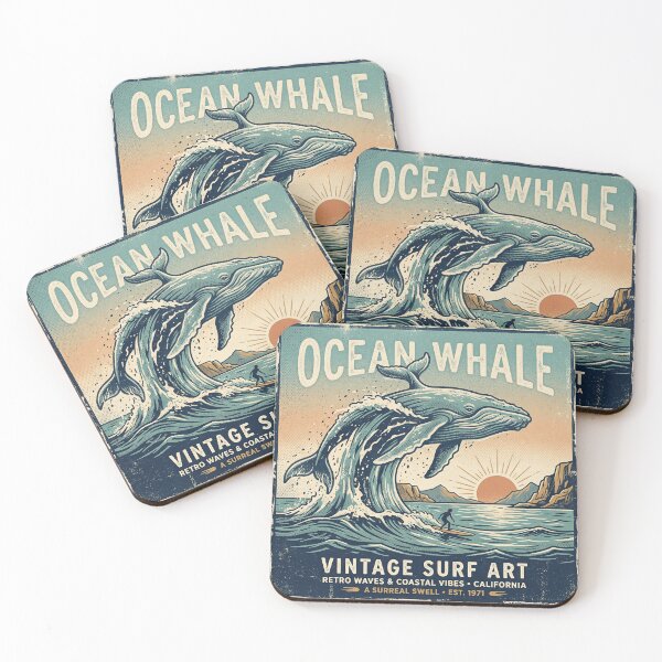 Item preview, Vintage Surf Art - Retro Whale & Coastal Vibes designed and sold by MaynyStudio.