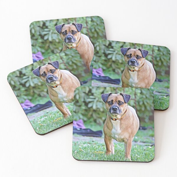 Item preview, Cute Loyal Terrier Mix Dog in the Garden designed and sold by ZoroDesign.