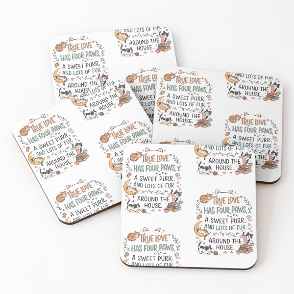Item preview, True Love Has Four Paws - Cute Aesthetic Cat Illustration designed and sold by Israelfjds.