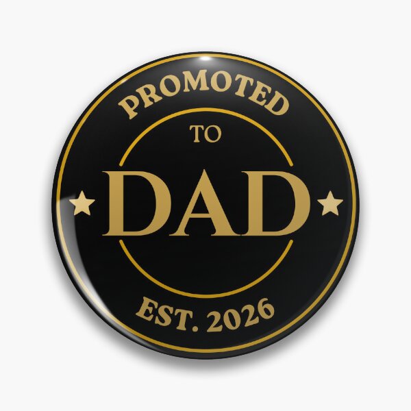 Item preview, Promoted to Dad 2026 – Classic Gold Badge designed and sold by MadeByMira.
