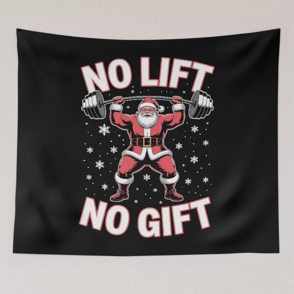 Item preview, No Lift No Gift Santa Claus Gym Fitness Weightlifting designed and sold by EllenJast.