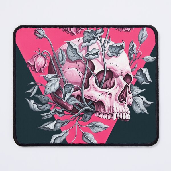 Item preview, Pink Skull and Pink Flowers Leaves designed and sold by nuel-art.