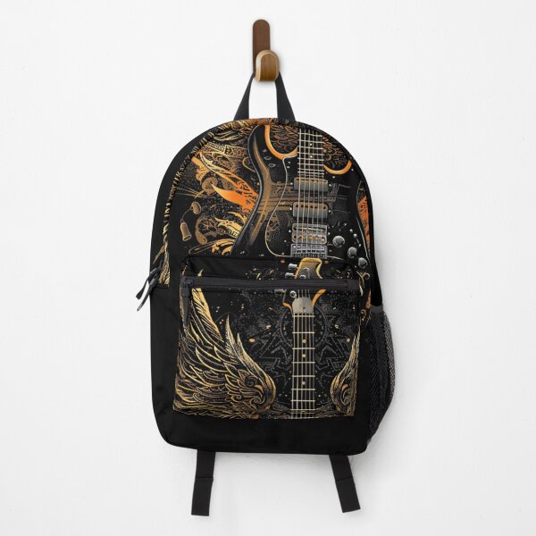 Item preview, Electric Guitar With Wings Baroque Rock Art Musician Vintage Style designed and sold by alber-garnell.