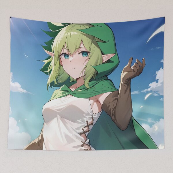Item preview, Ryuu Lion Danmachi Anime Elf Forest Fantasy Adventure Green designed and sold by Tokyonomad.