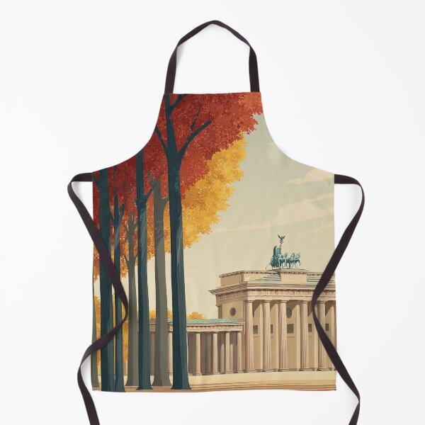 Item preview, Berlin Vintage Travel Poster – Brandenburg Gate Autumn Art Deco Print designed and sold by BestVarieties.