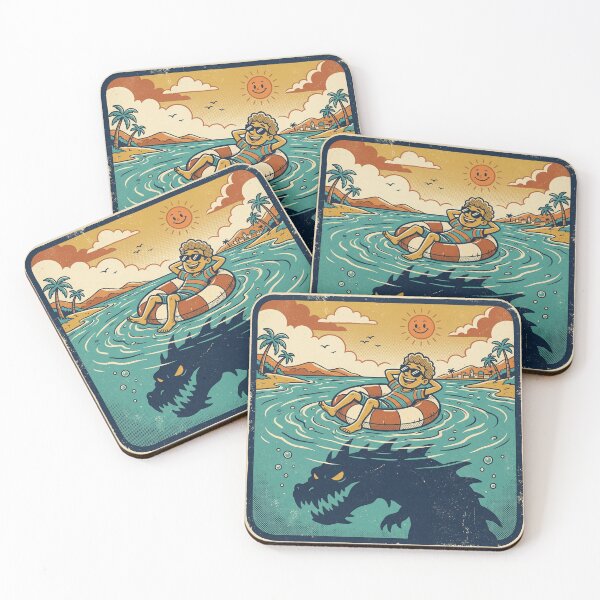 Item preview, Retro Sea Monster Surprise - Vintage Summer Art designed and sold by MaynyStudio.