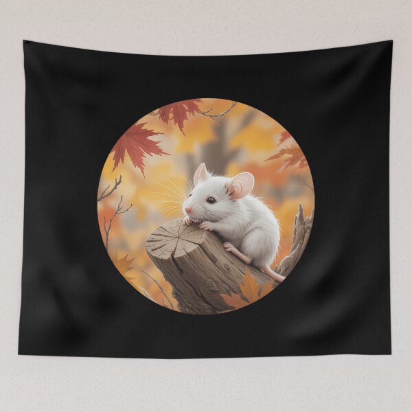 Item preview, windy Autumn Season with Fall and white Rats for Pets designed and sold by EllenJast.