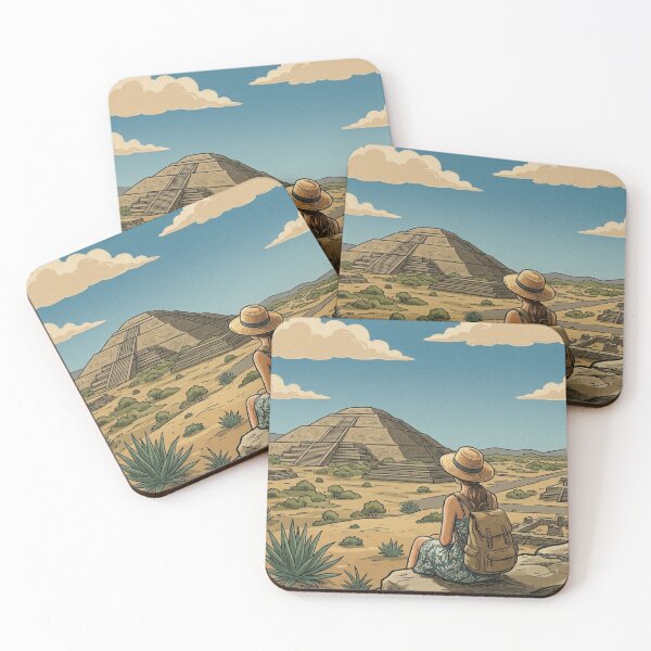 Item preview, Vintage Solo Female Travel Teotihuacan- Mexico Destination Art designed and sold by Bloom & Quiet .
