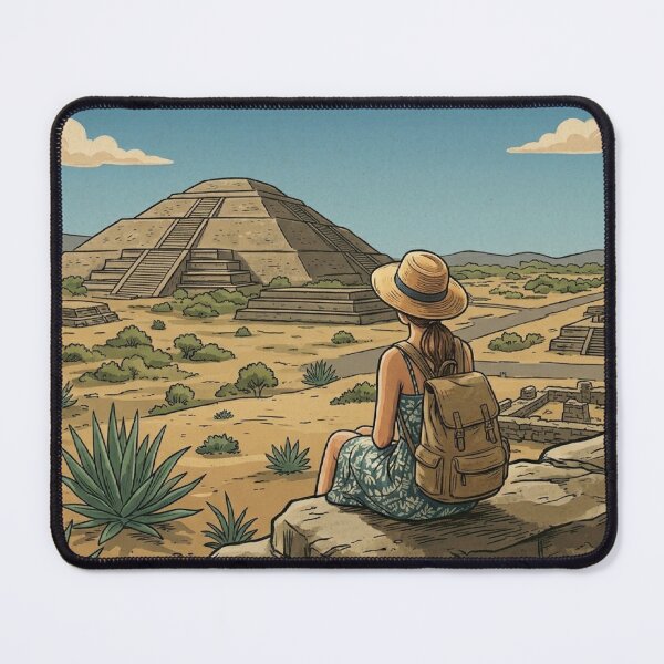 Item preview, Vintage Solo Female Travel Teotihuacan- Mexico Destination Art designed and sold by Bloom & Quiet .