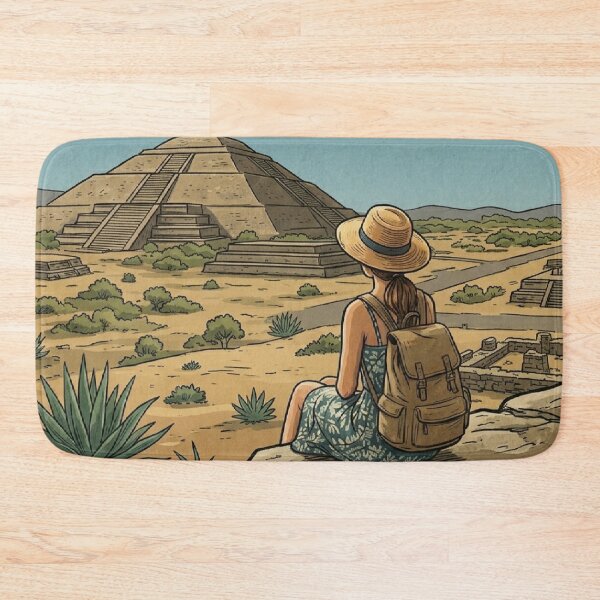 Item preview, Vintage Solo Female Travel Teotihuacan- Mexico Destination Art designed and sold by Bloom & Quiet .