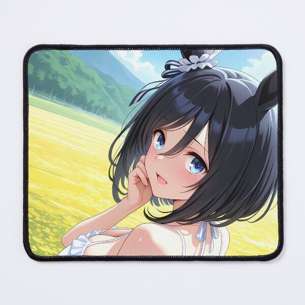 Item preview, Eishin Flash Uma Musume Pretty Derby Flower Field Mountains Back View designed and sold by Tokyonomad.