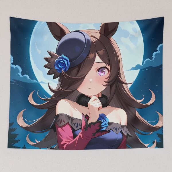 Item preview, Rice Shower Uma Musume Moonlight Blue Roses Garden Night designed and sold by Tokyonomad.