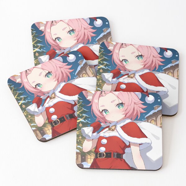 Item preview, Diona Genshin Impact Santa Cape Bell Winter Snowy Night designed and sold by Tokyonomad.