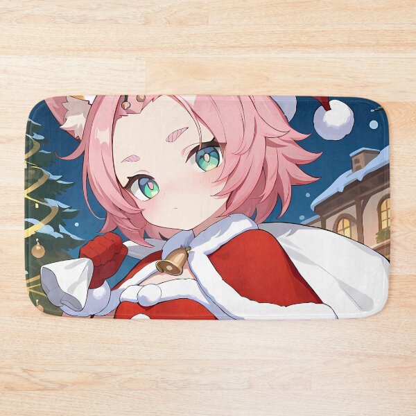 Item preview, Diona Genshin Impact Santa Cape Bell Winter Snowy Night designed and sold by Tokyonomad.
