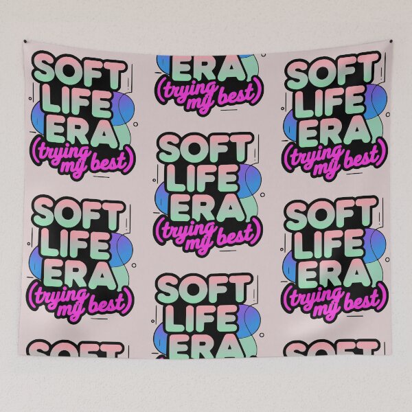 Item preview, Soft Life But Mentally Tired Sticker – Aesthetic Gen Z Meme, Relatable Burnout Humor, Cute Minimal Design designed and sold by VectorJoy.
