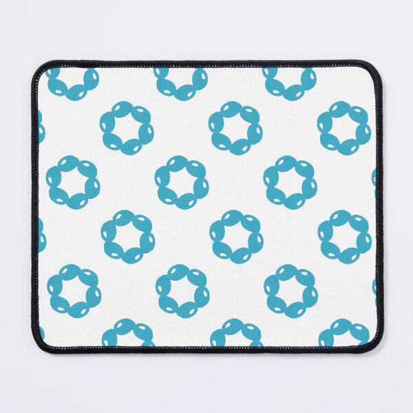 Item preview, seamless pattern with shapes, green blue bubble  ring round hexagon block on white background, design for fabric print or t-shirt paint screening designed and sold by pipikijung.