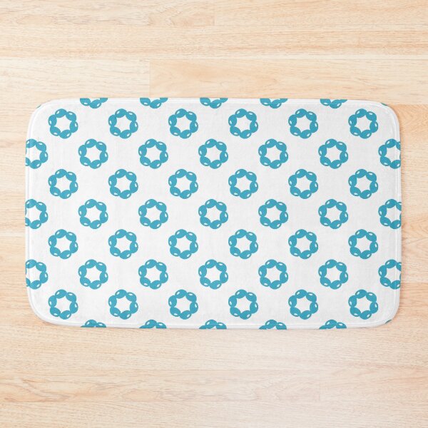 Item preview, seamless pattern with shapes, green blue bubble  ring round hexagon block on white background, design for fabric print or t-shirt paint screening designed and sold by pipikijung.