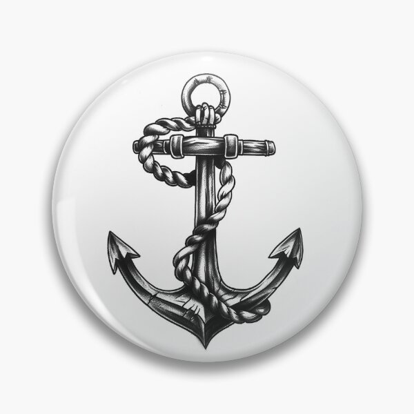 Item preview, Vintage Anchor with Rope Black and White Nautical Illustration designed and sold by inkoutninja.