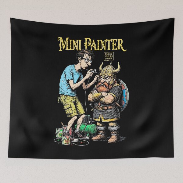 Item preview, Fantasy Miniature Painter Dwarf Funny Airbrush Painting RPG designed and sold by GrandeDuc.