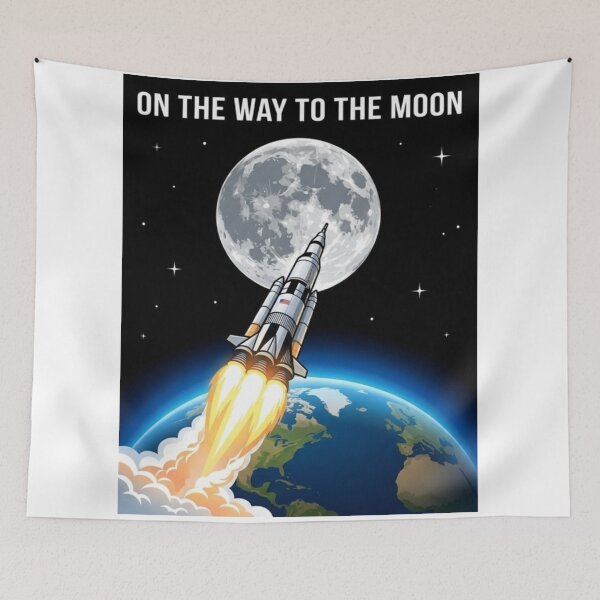 Item preview, Artemis II Moon Launch — Illustrated Space Poster designed and sold by wilnickvisuals.