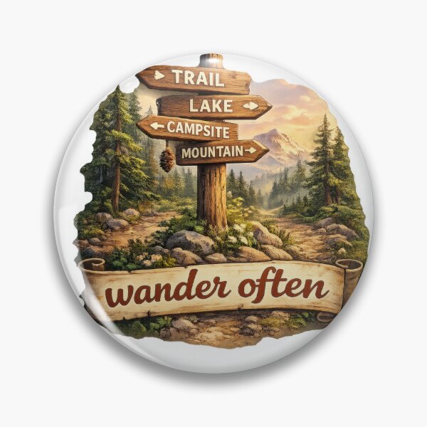 Item preview, Mountain Trail Sign Wilderness designed and sold by jgvisualarts.