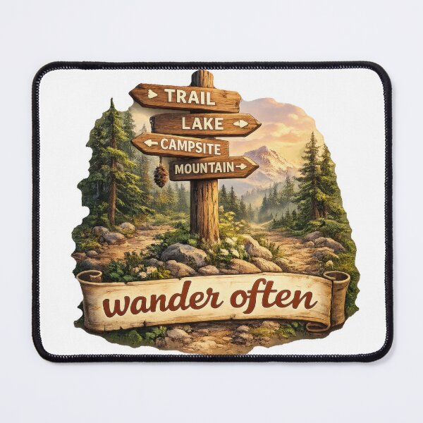 Item preview, Mountain Trail Sign Wilderness designed and sold by jgvisualarts.
