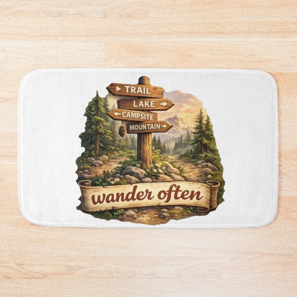 Item preview, Mountain Trail Sign Wilderness designed and sold by jgvisualarts.