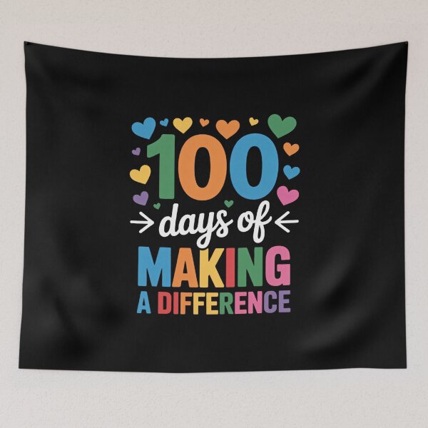 Item preview, 100 Days of Making Difference 100th Day of School Teacher designed and sold by FaithAbbott.