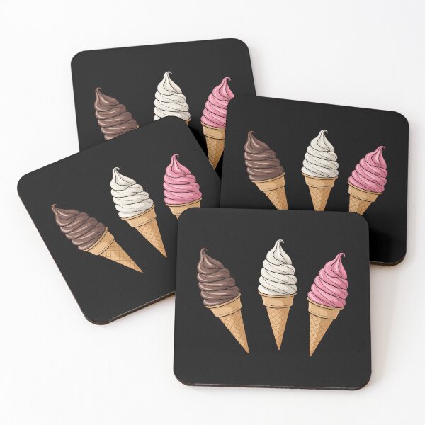 Item preview, Chocolate Vanilla Strawberry Soft Serve Ice Cream Cones designed and sold by FaithAbbott.