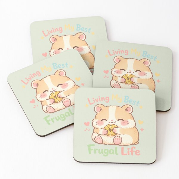 Item preview, Cute Frugal Hamster Hugging Coin | Kawaii Cozy Budget Life Aesthetic designed and sold by PopCulturePixel.