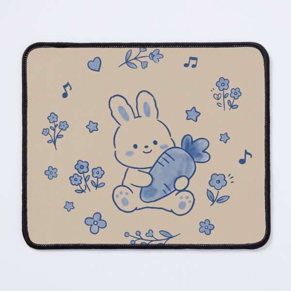 Item preview, blue bunny carrot aesthetic black background designed and sold by bosamji.