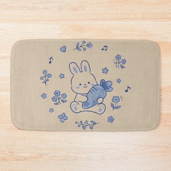 Item preview, blue bunny carrot aesthetic black background designed and sold by bosamji.